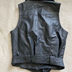 Faux Leather Vest with Black Studs